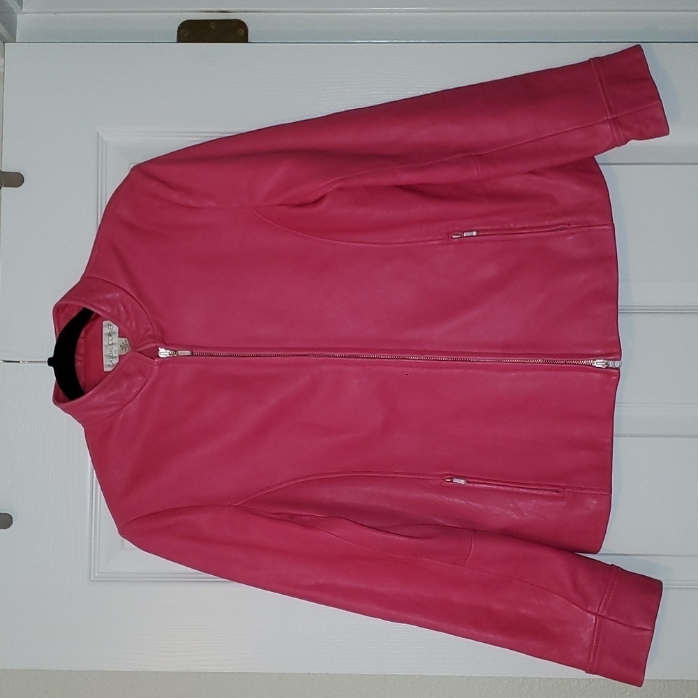 CASUAL Corner Vintage Pink Leather Jacket Size Medium